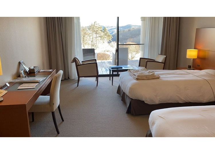 ゆったりとした空間でのんびりくつろげる客室(実際と多少異なる場合がございます)